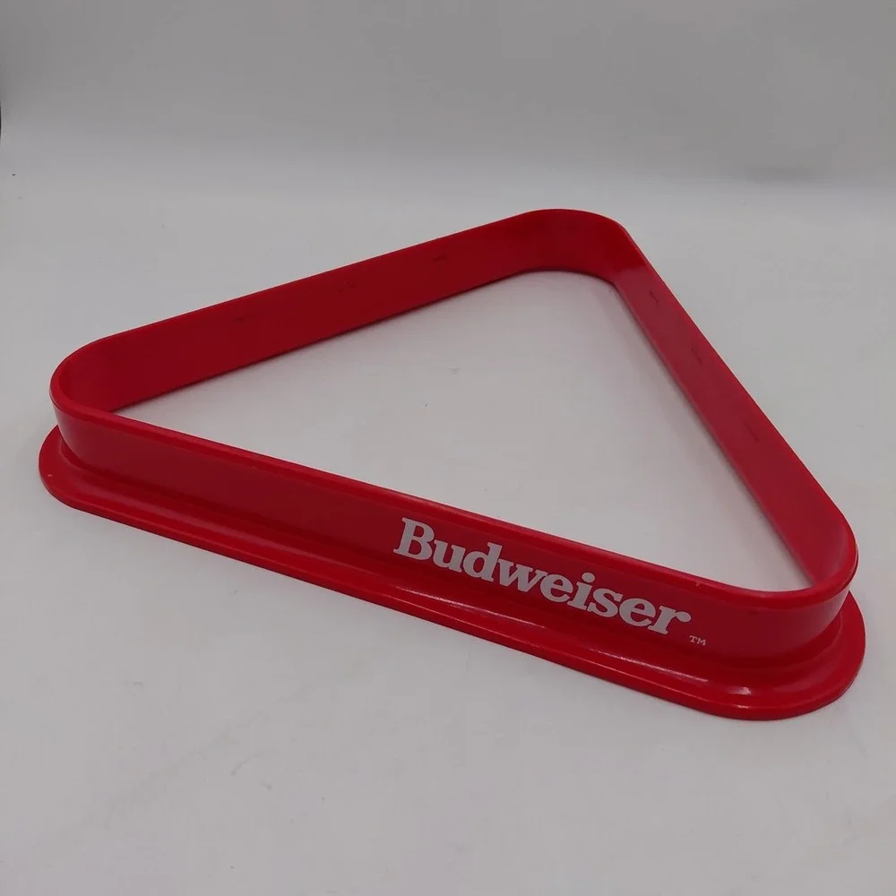 Vintage Budweiser Beer Red Pool Triangle Ball Rack Holder 2 1/4 No Cracks Good